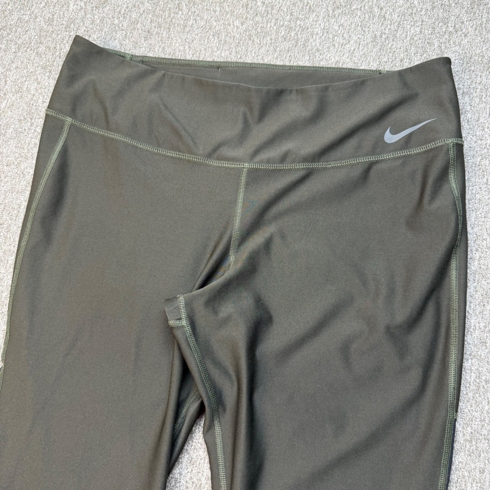 Nike Dri-FIT Womens XL Olive Green Cropped Leggings Capri Pants 895223-355